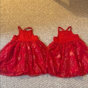 Toddler TWIN set! Cat & Jack 4th of July sparkle dresses